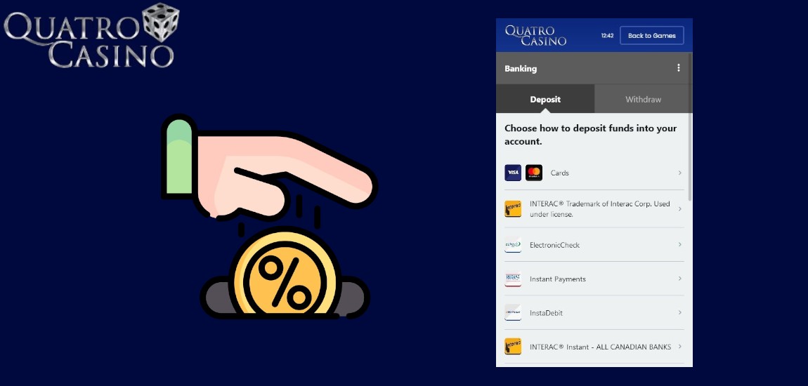 Deposit and withdraw winnings from a smartphone