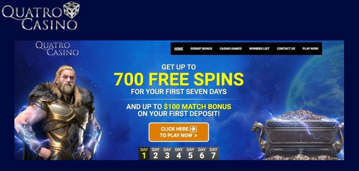 Quatro Casino - 700 Free Spins and Bonuses