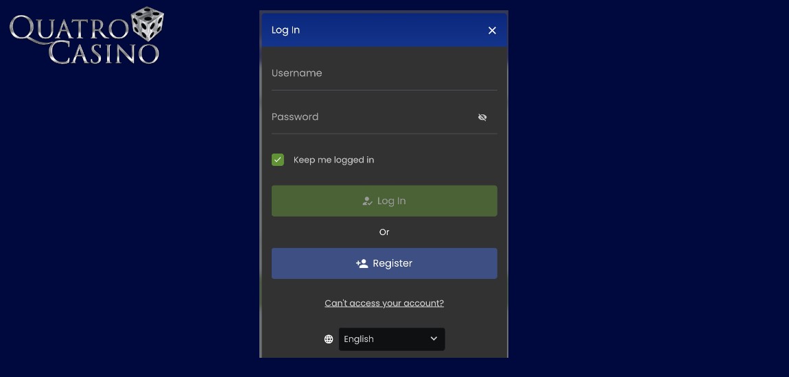 Quatro Casino account login
