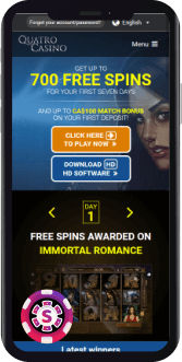 Quatro Casino - 700 Free Spins and Bonuses